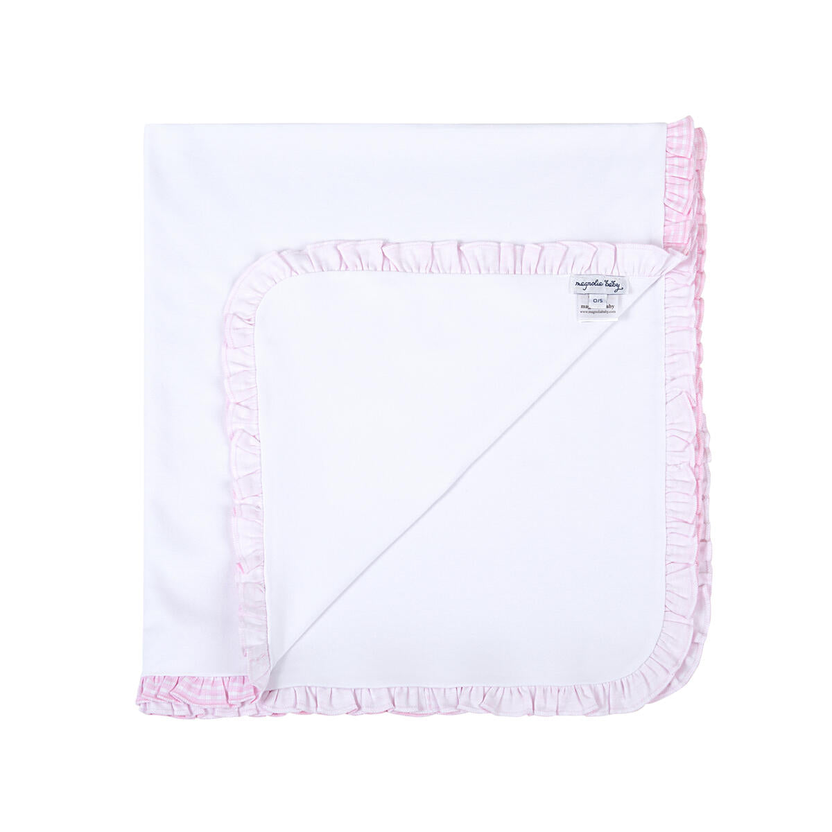 New Beginnings Pink Ruffle Receiving Blanket