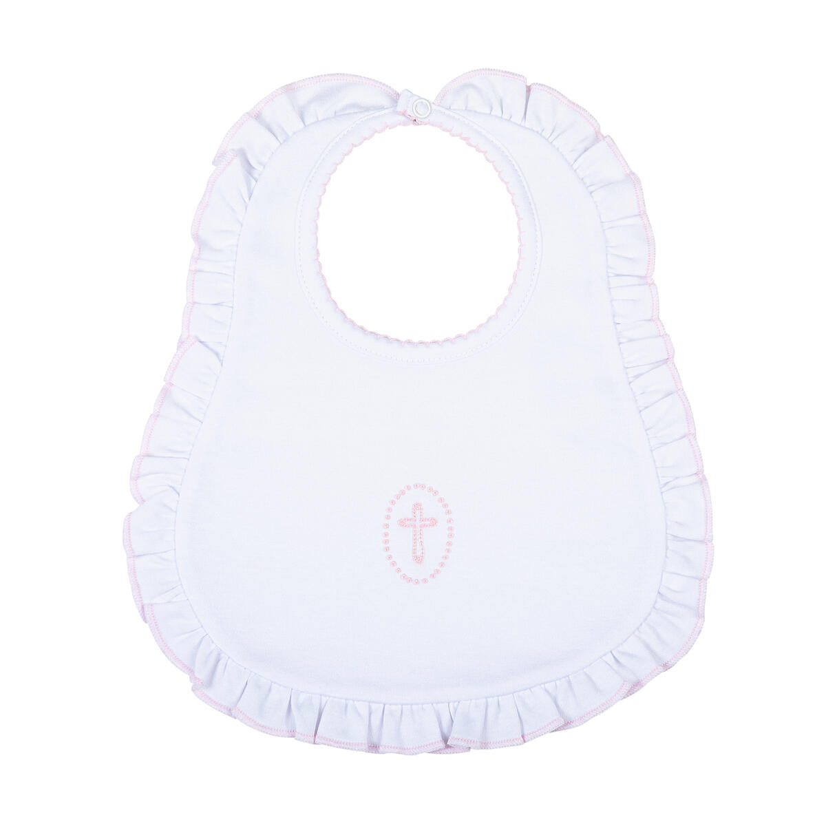 Blessed Embroidered Bib - Pink
