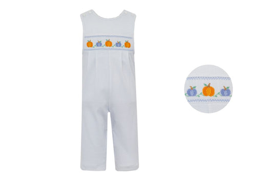 Blue Check Smocked Pumpkin Knit Longall