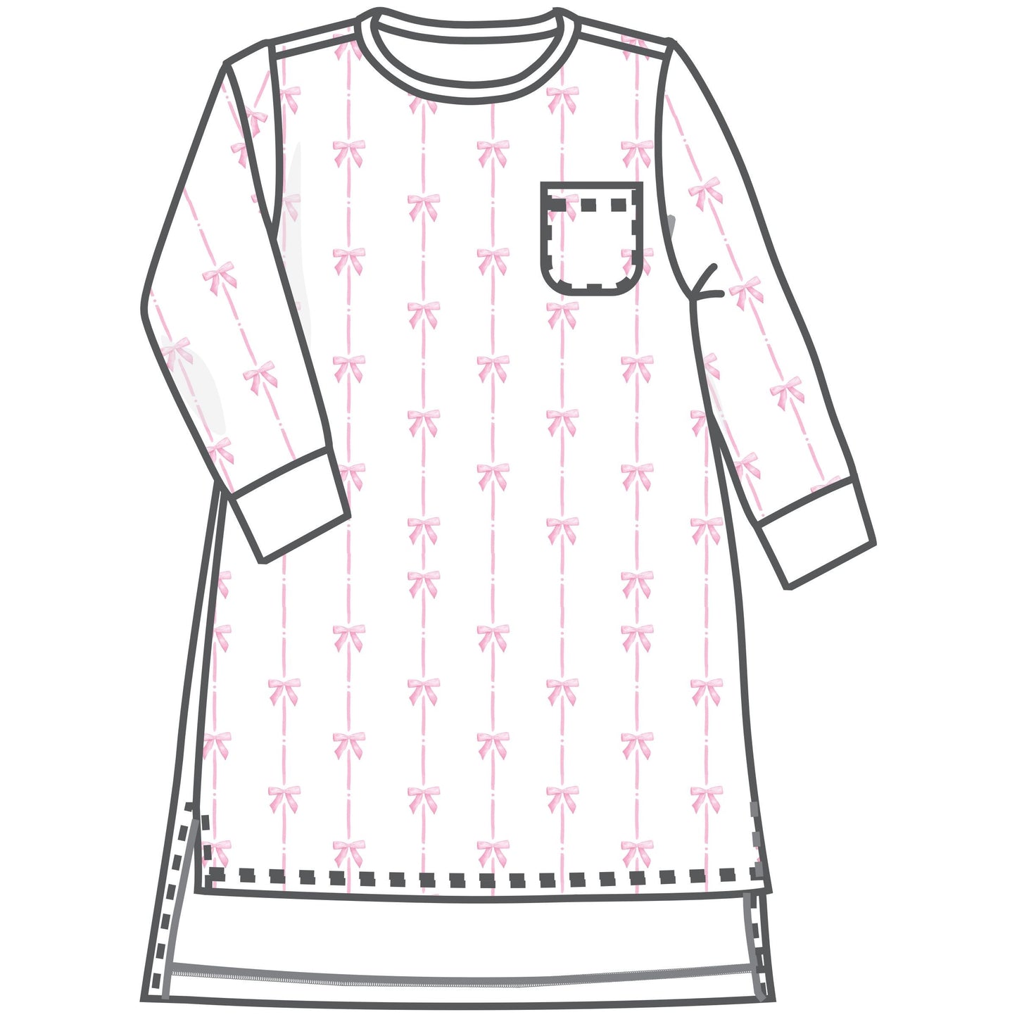 Amelia's Classics Long Sleeve Nightdress - Pink