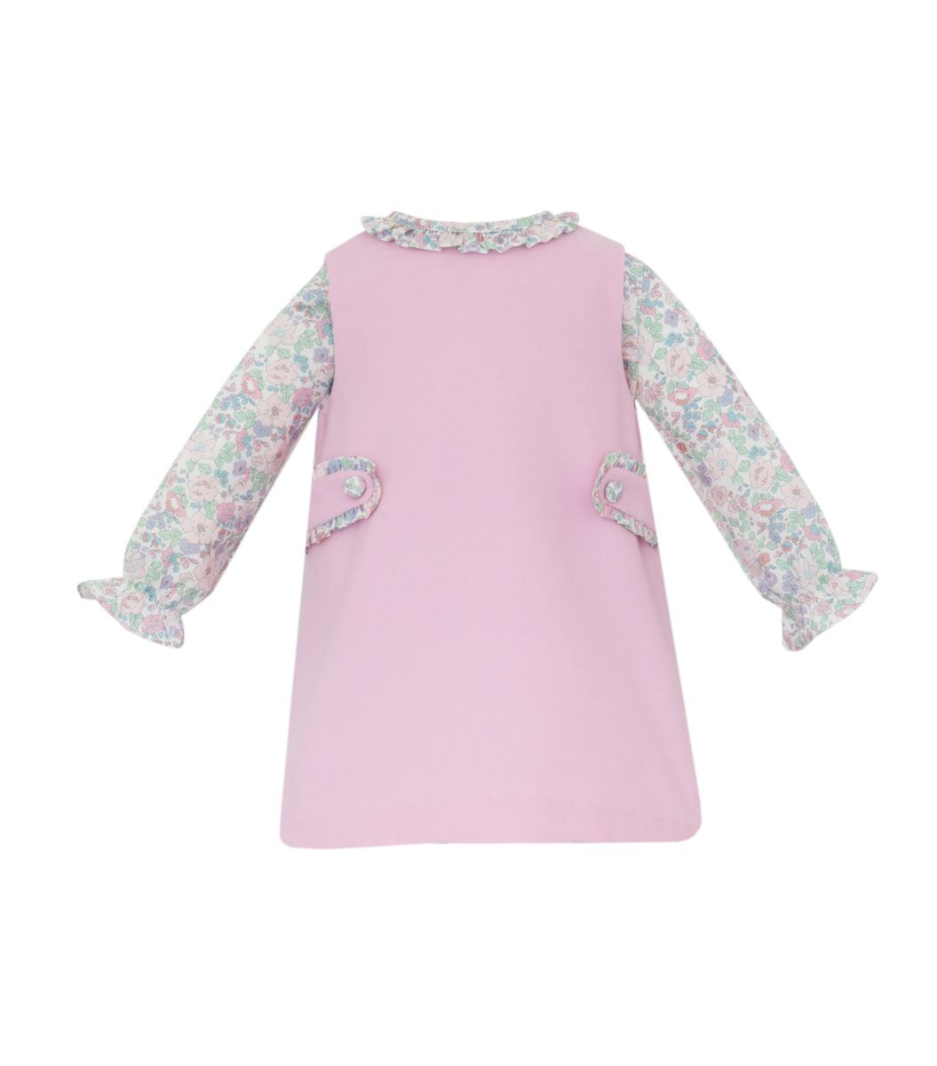 Mila Corduroy Dress w/ Floral Shirt