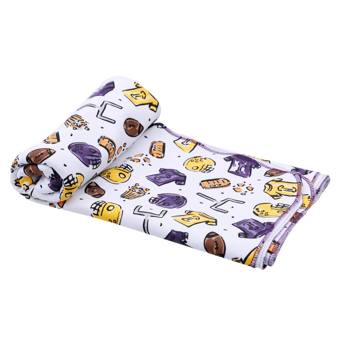 Future Draft Picks Purple Gold Swaddle Blanket
