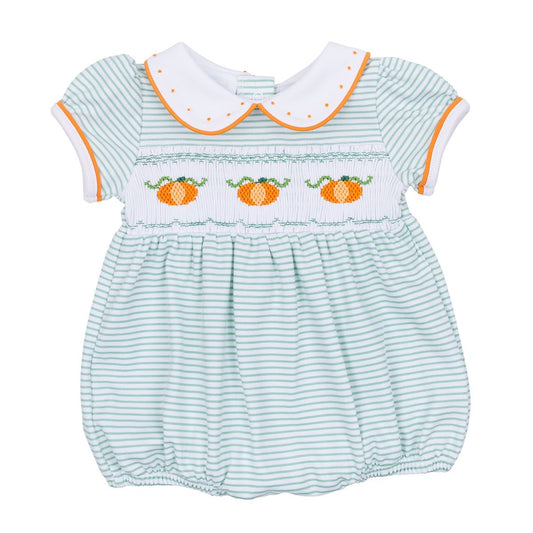 Lil' Pumpkin Classics Smocked Short Sleeve Girl Bubble