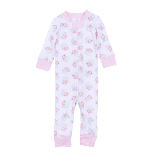 Santa Baby Zip Pajamas - Pink