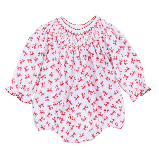 Scarlett Bows Bishop Long Sleeve Bubble - Red