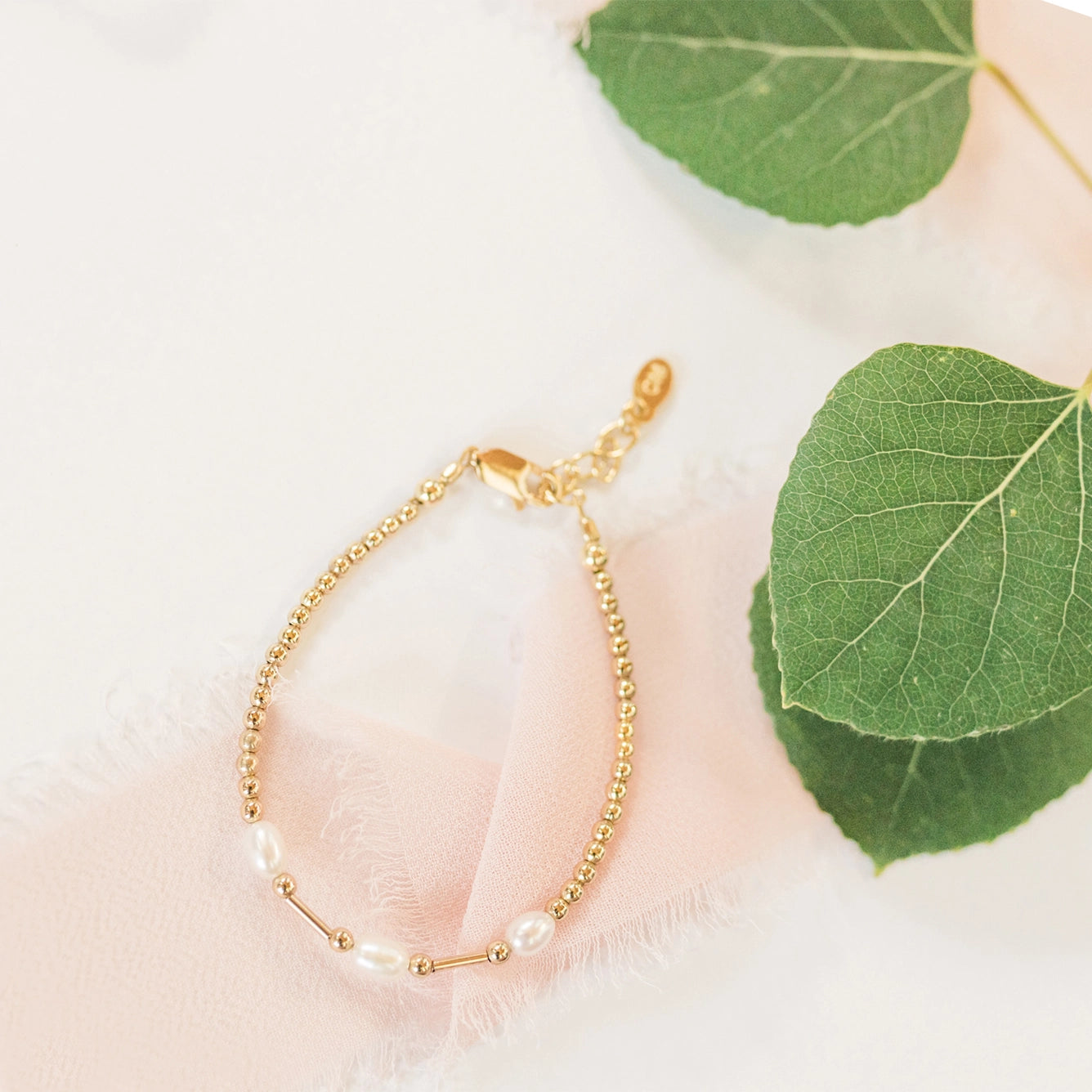 Girls 14K Gold-Plated Pearl Bracelet - Emery