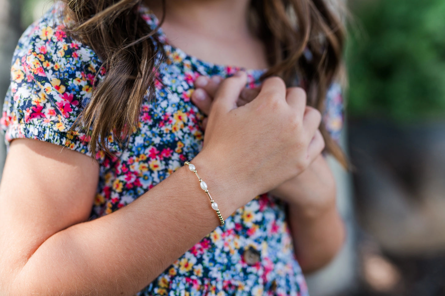 Girls 14K Gold-Plated Pearl Bracelet - Emery