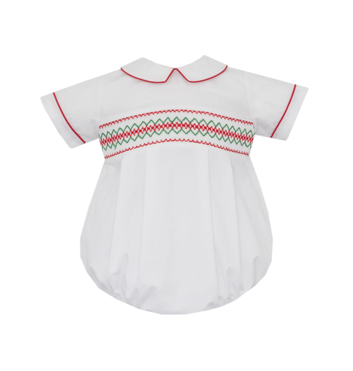 Smocked White Christmas Boy Bubble