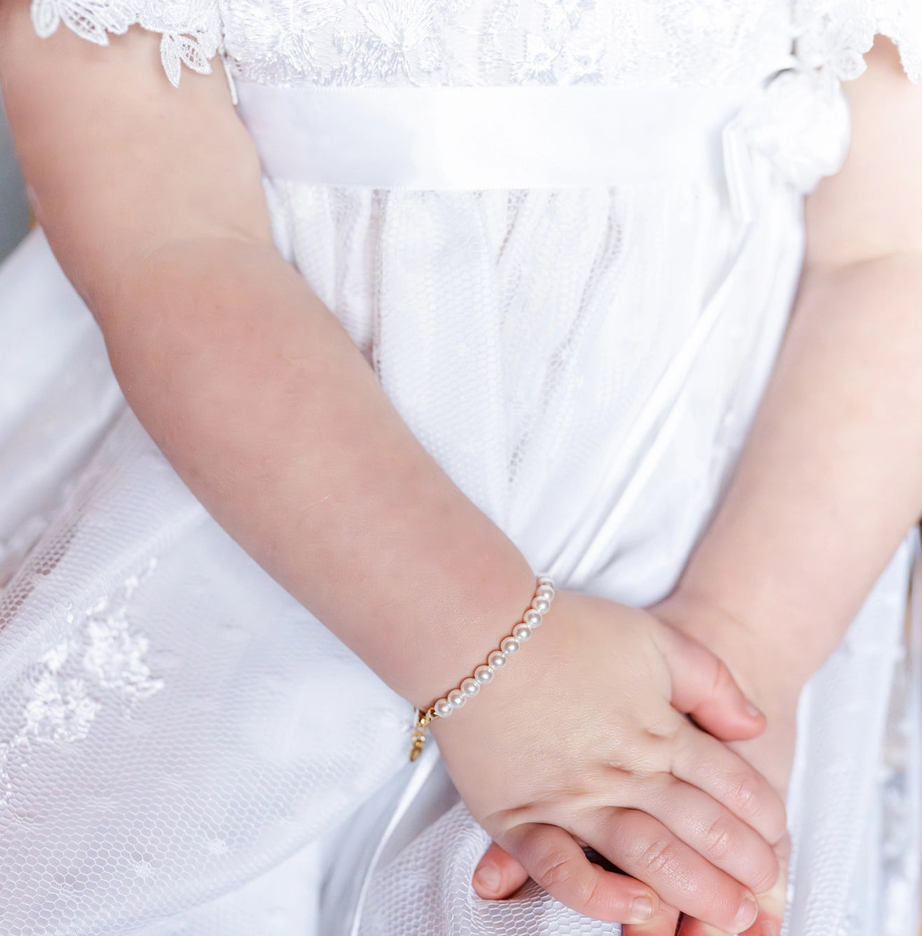 Girls 14K Gold-Plated Pearl Bracelet - Audrey
