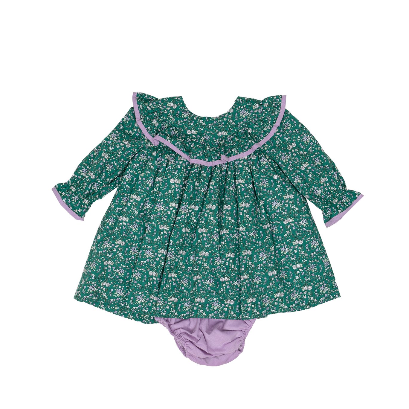 Layla Green & Purple Floral Bloomer Set