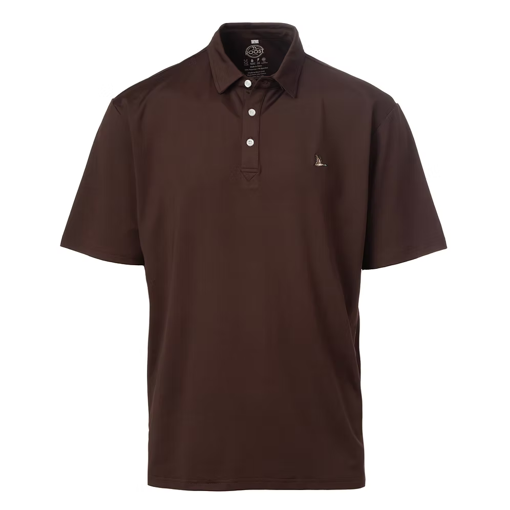Roost Solid Polo- Brown