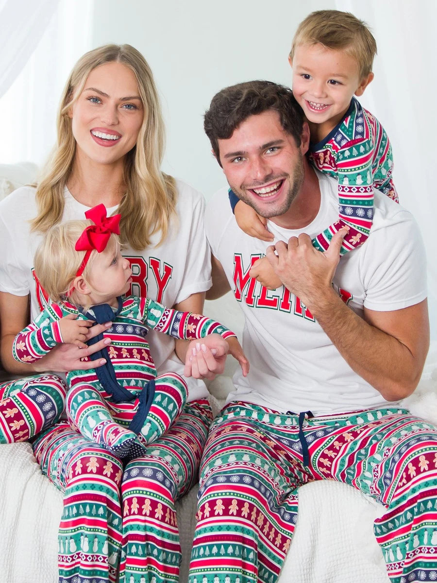 Fair Isle Friends Ruffle One Piece Footie Pajamas