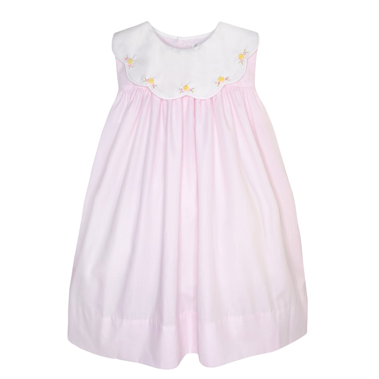 Pink Dot Collared w/ Embroidery Bloomer Set and Dress