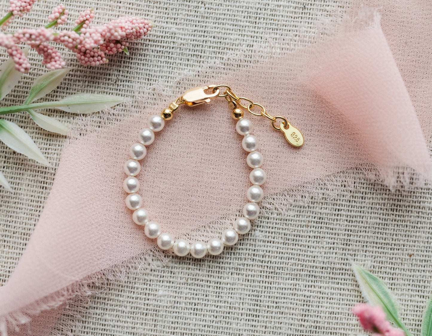 Girls 14K Gold-Plated Pearl Bracelet - Audrey