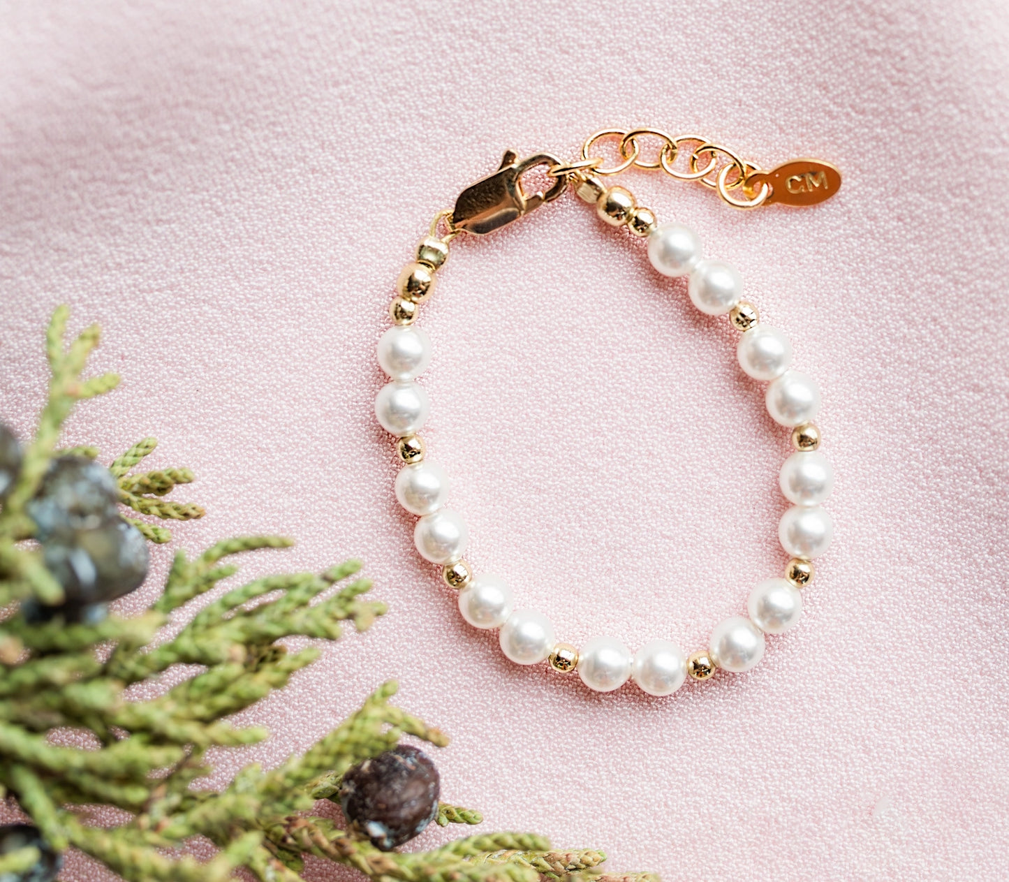 Girls 14K Gold-Plated Pearl Bracelet - Brynn