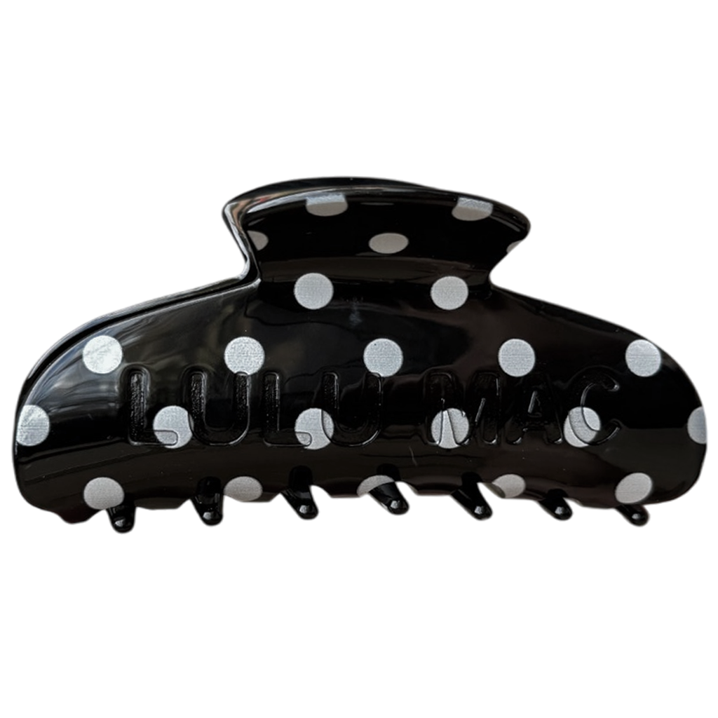 LULU MAC HAIR CLIPS - Black/White Dot