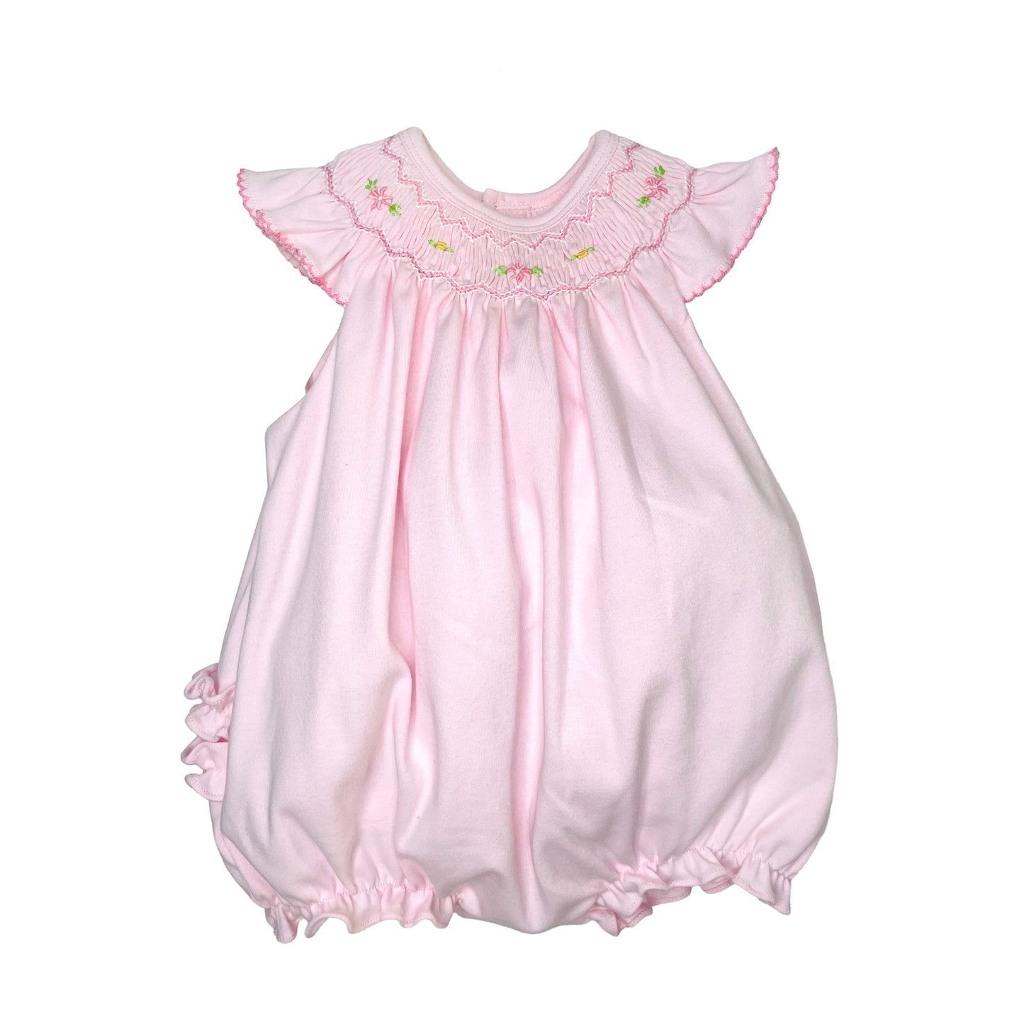 Pink Knit Smocked Bishop