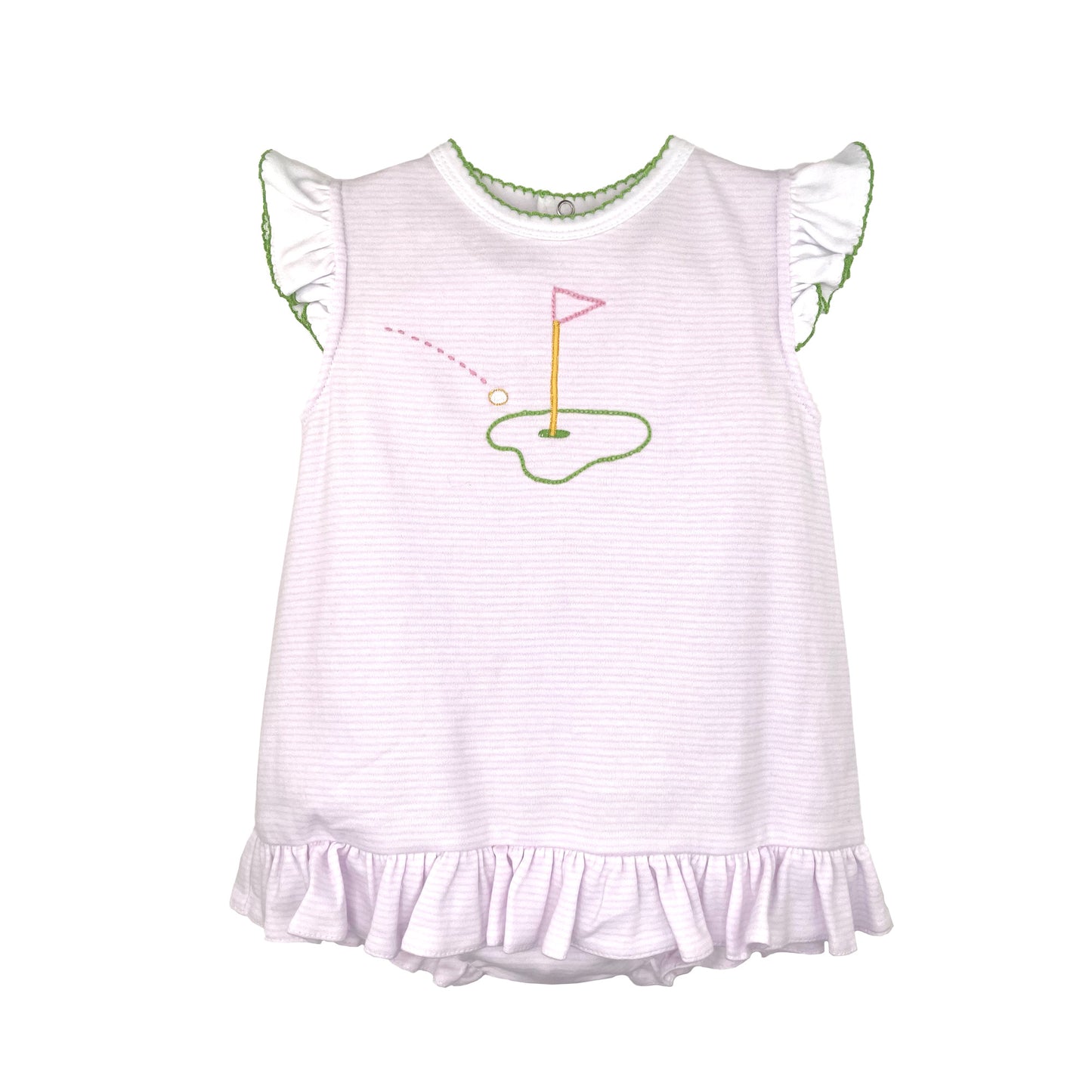 Girls Knit Embroidered Golf Bubble