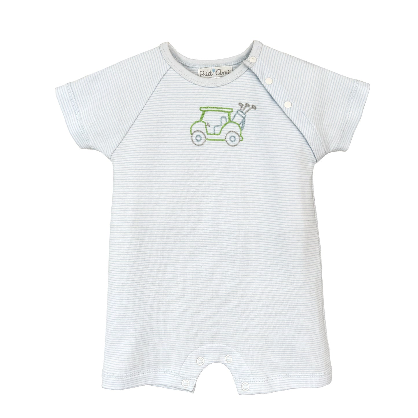 Boys Knit Embroidered Golf Romper