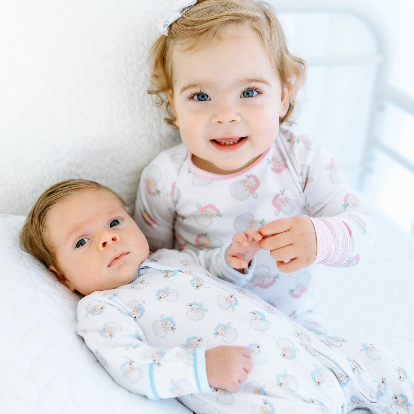 Santa Baby 2 Piece Long Pajamas - Pink