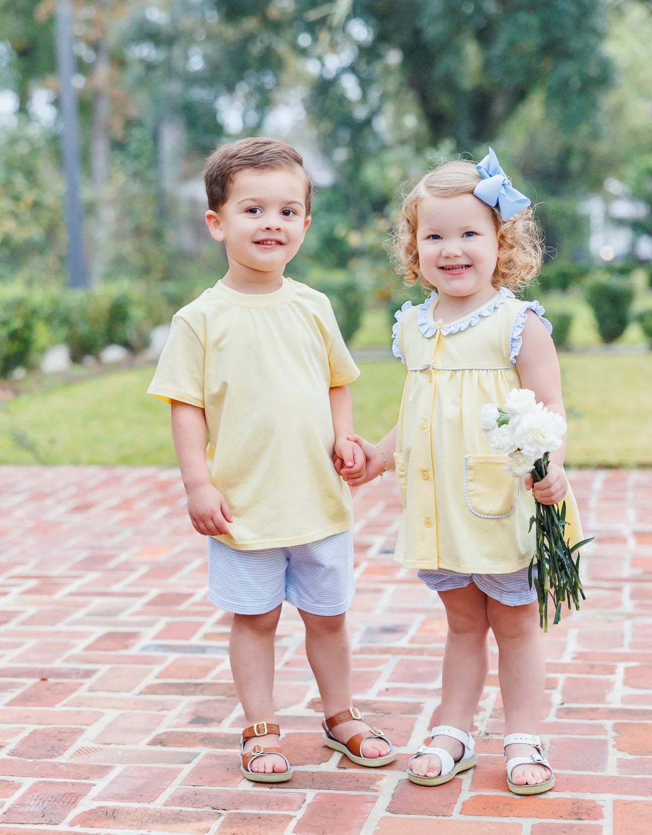 Drew Short Set - Yellow/Blue Stripe