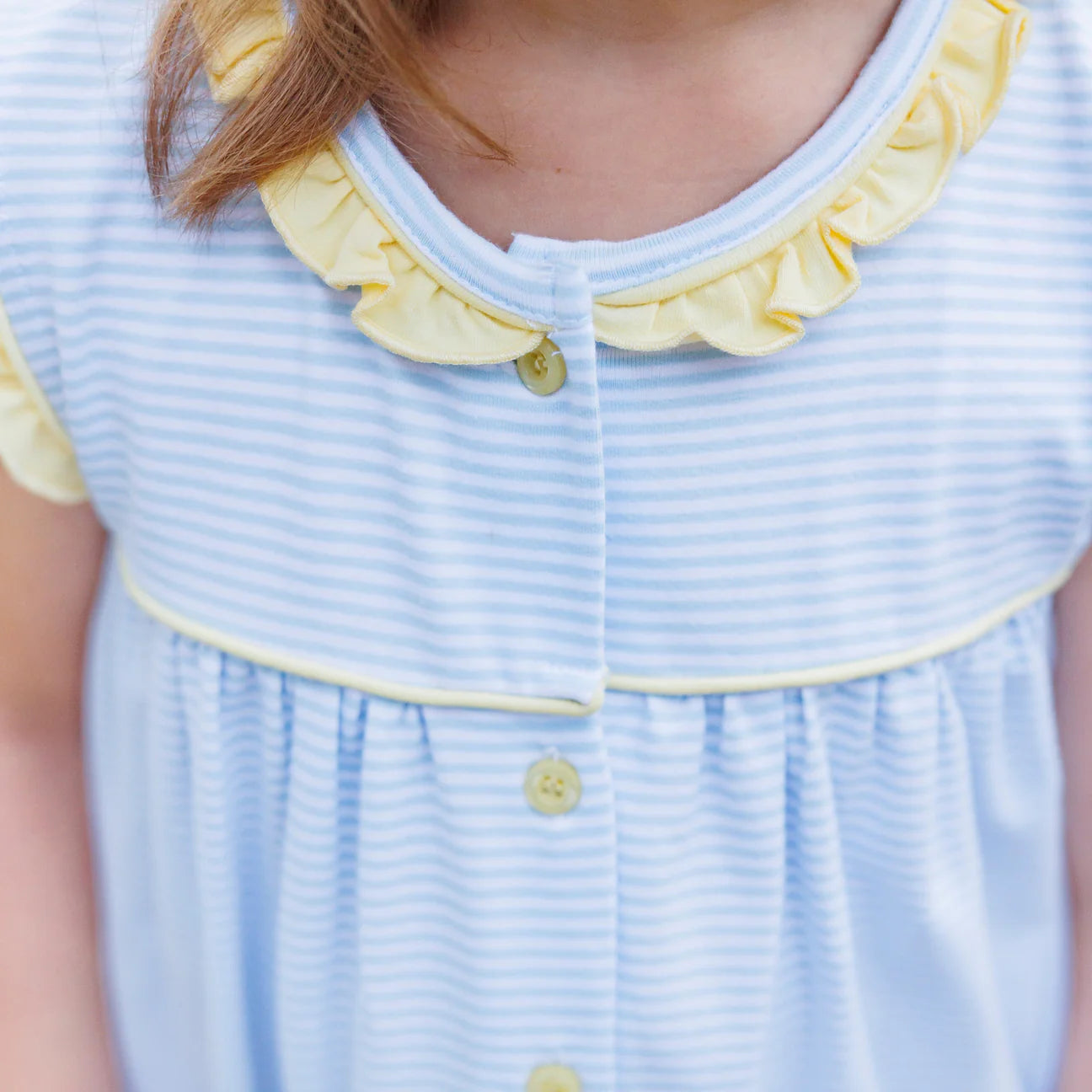 Harper Dress - Blue Stripe/Yellow
