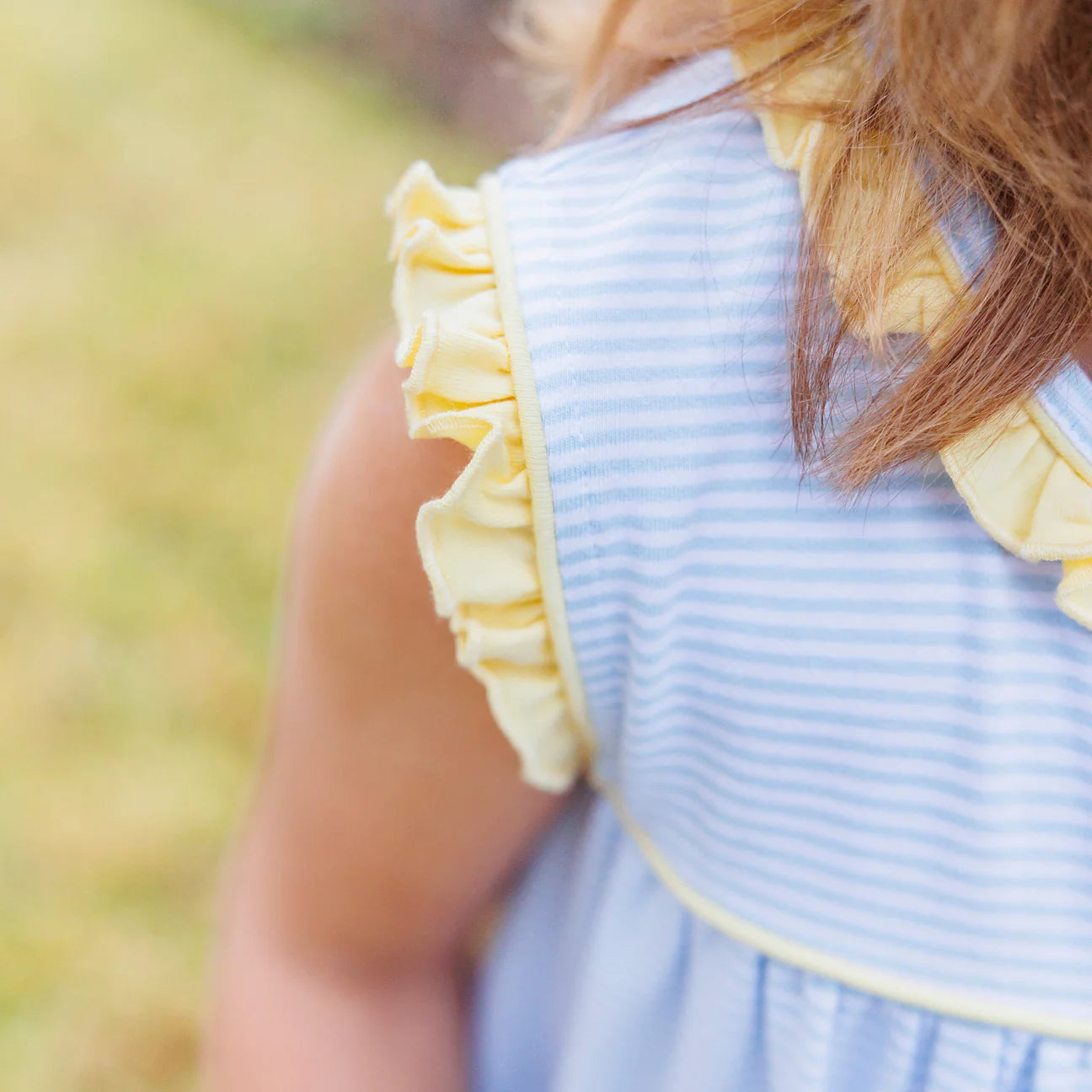 Harper Dress - Blue Stripe/Yellow