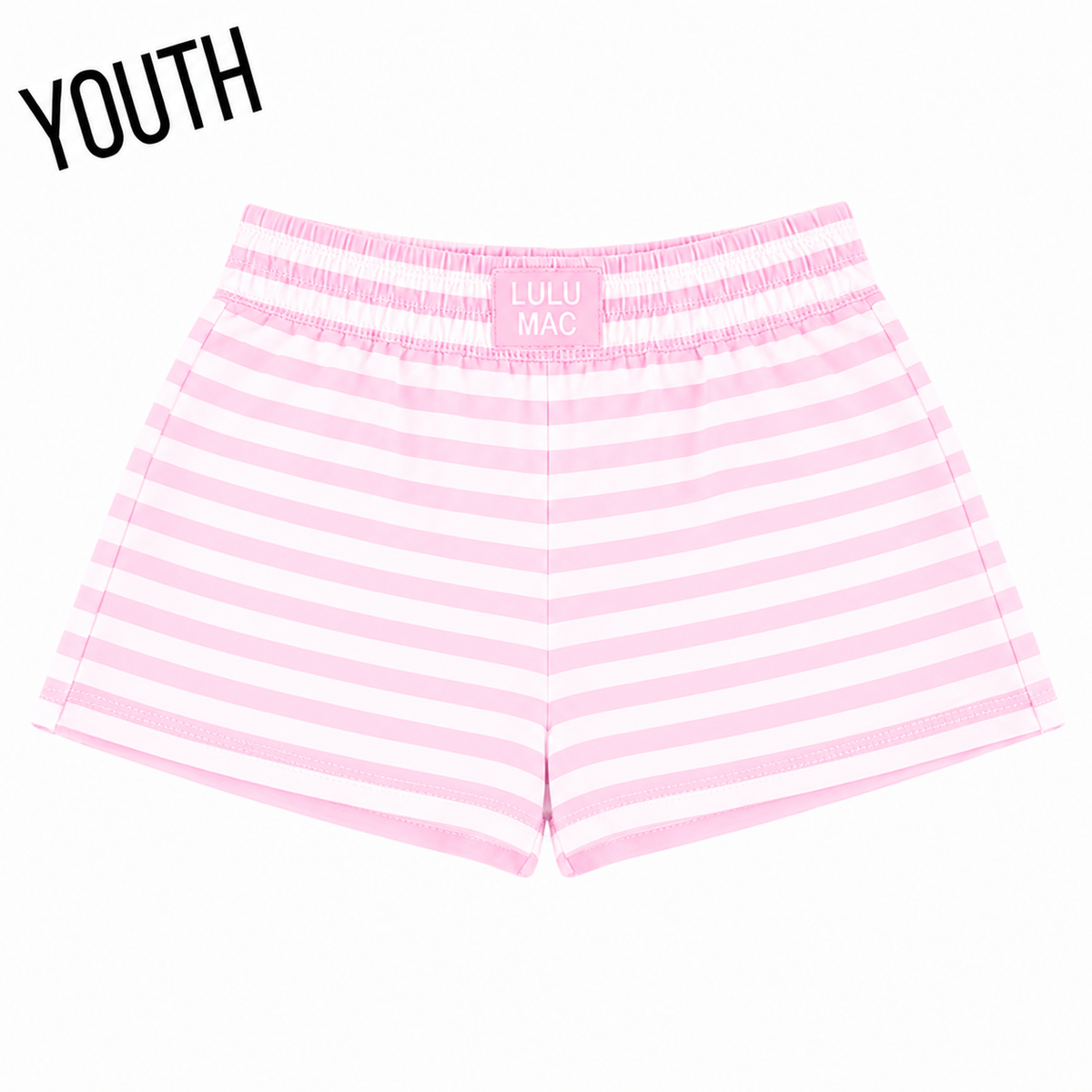 STRIPE MONO-TAG PATCH YOUTH SHORT-LIGHT PINK