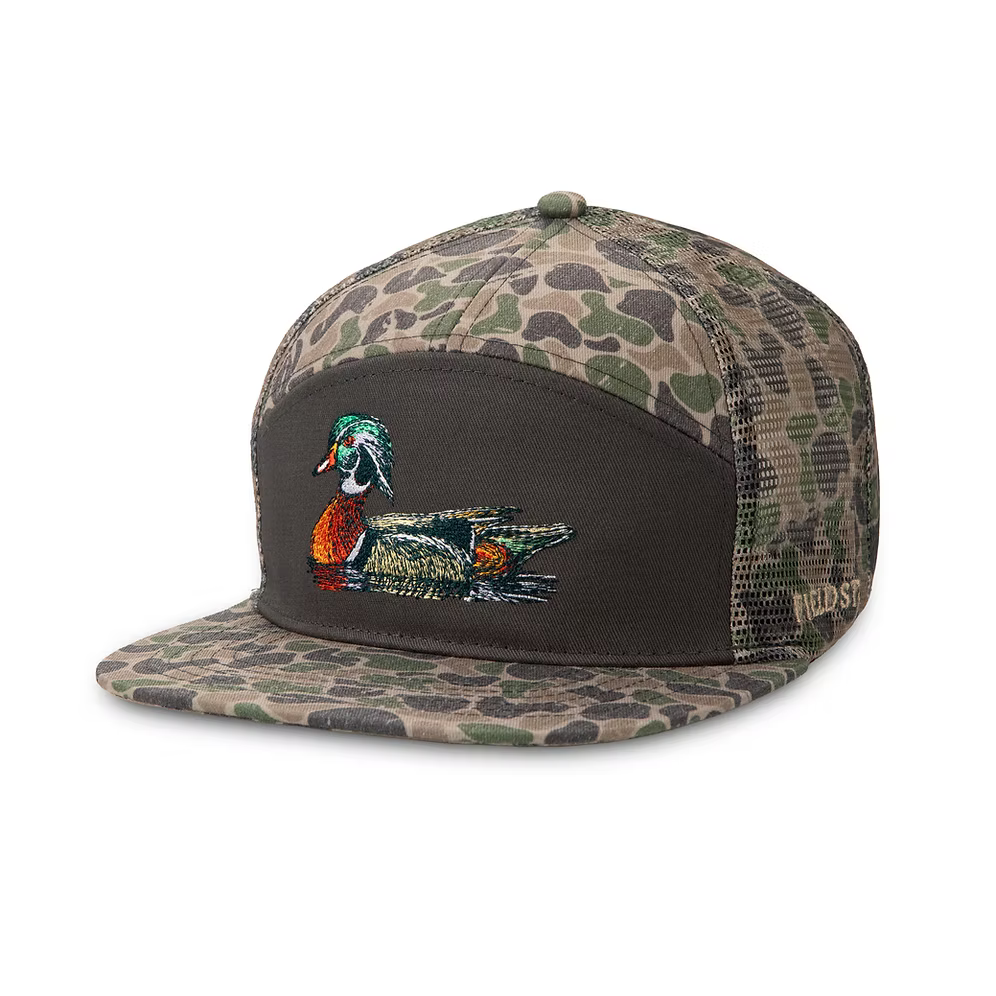 Youth 7 Panel Backwoods Camo Wood Duck Hat