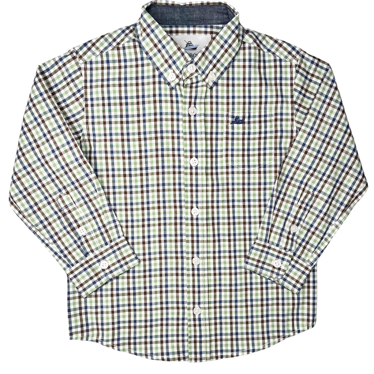 Green/Shadow Button Down