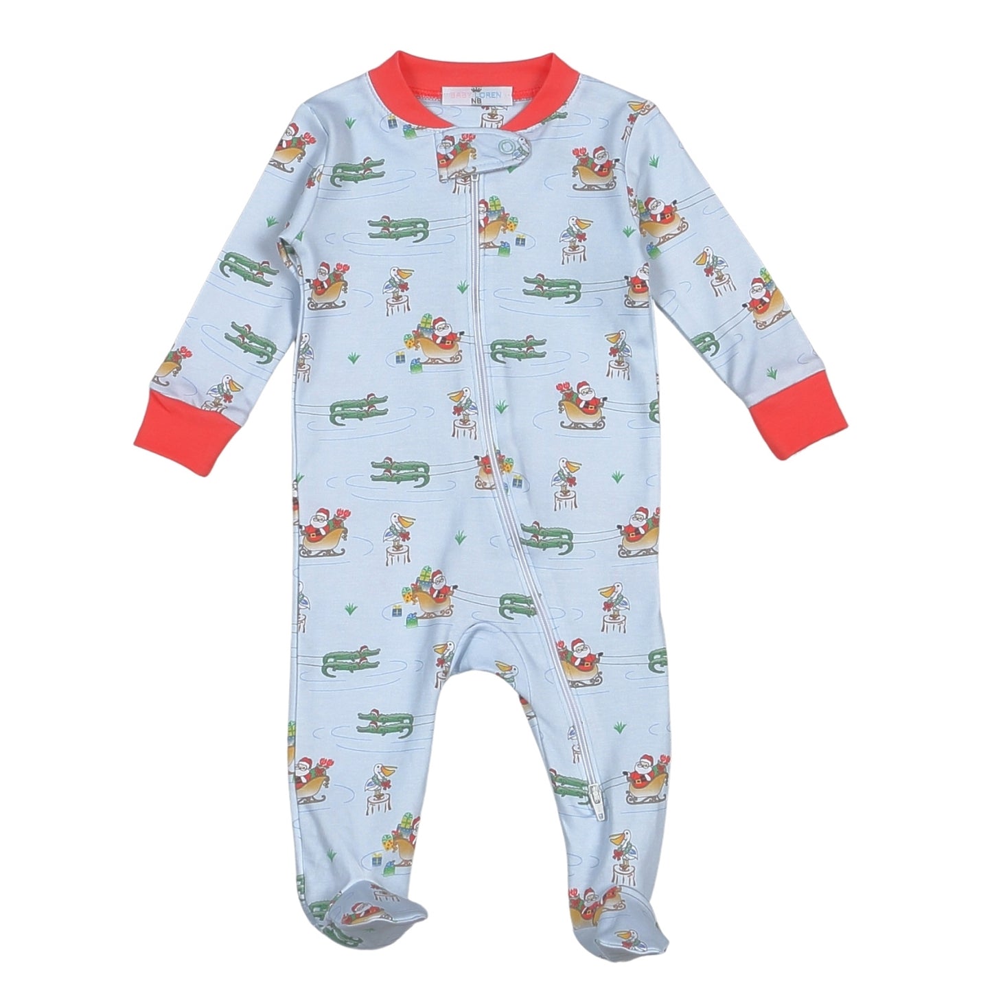 Unisex Cajun Christmas Zipper Footie