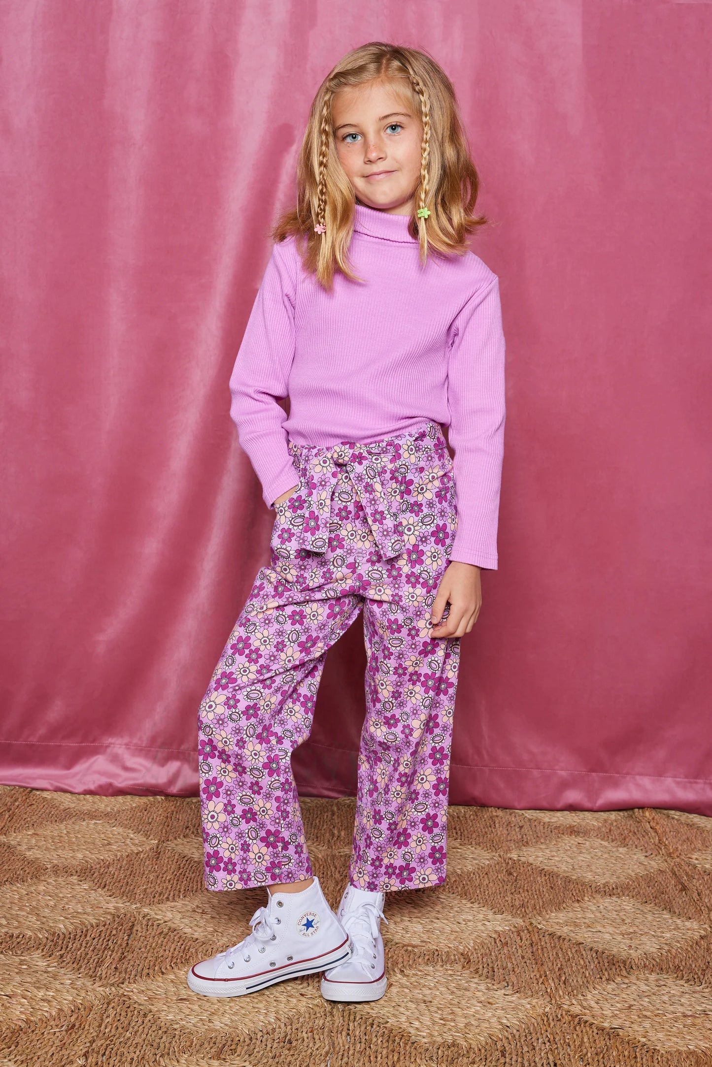 Ribbed Turtleneck - Petal
