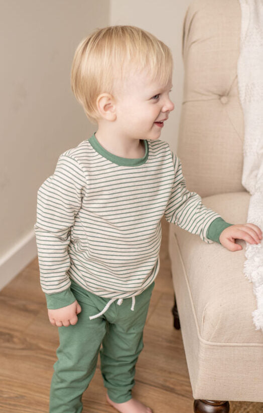 Asher Pant Set – Green Stripe