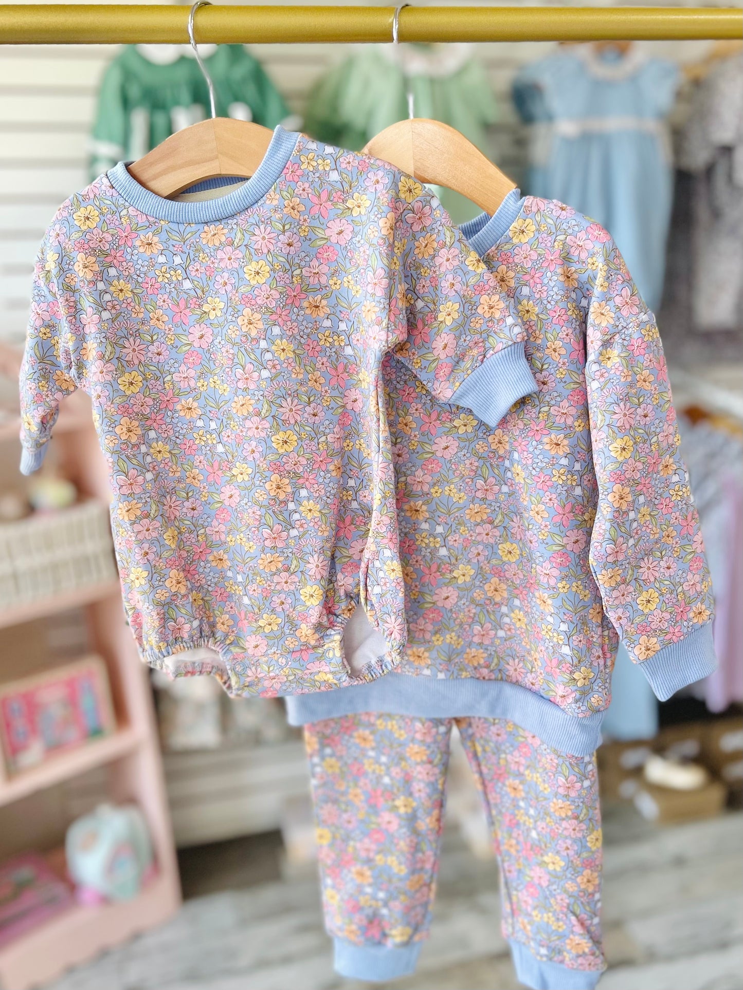 Blue Floral Jogger Set