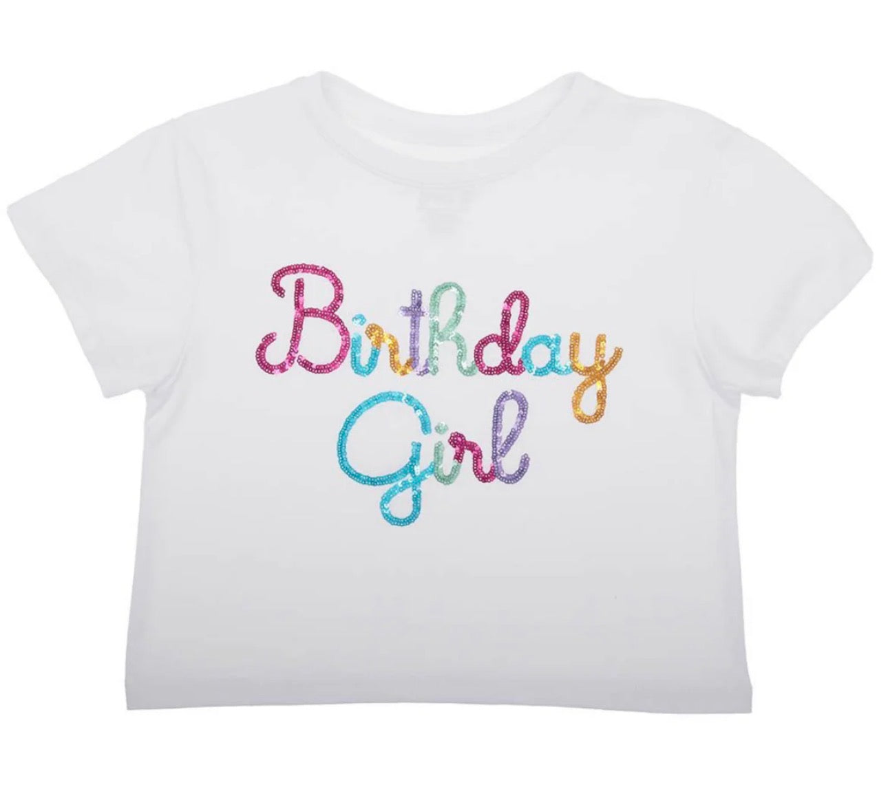 Sequin Birthday Girl Boxy T