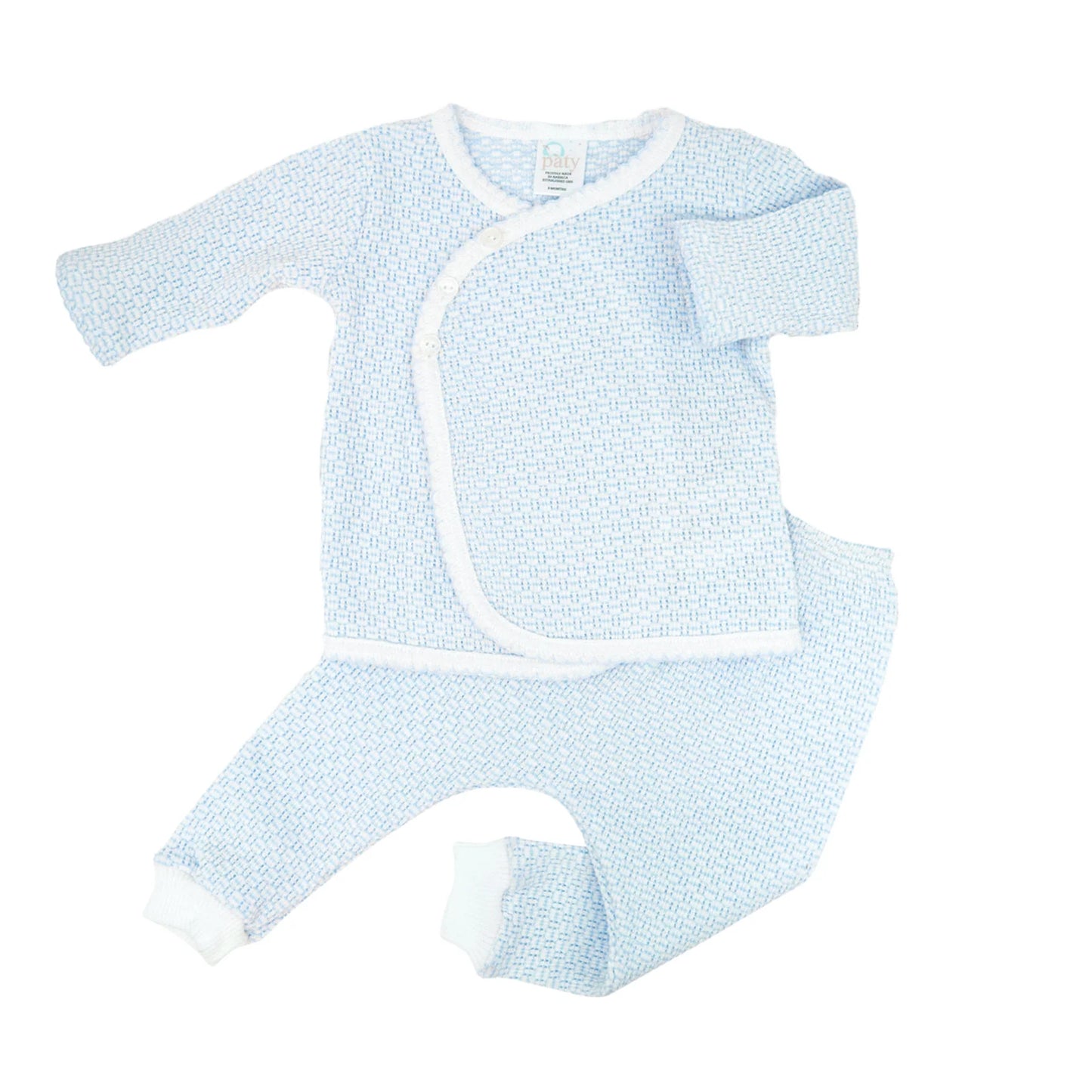 Paty Knit Kimono Legging Set - Blue