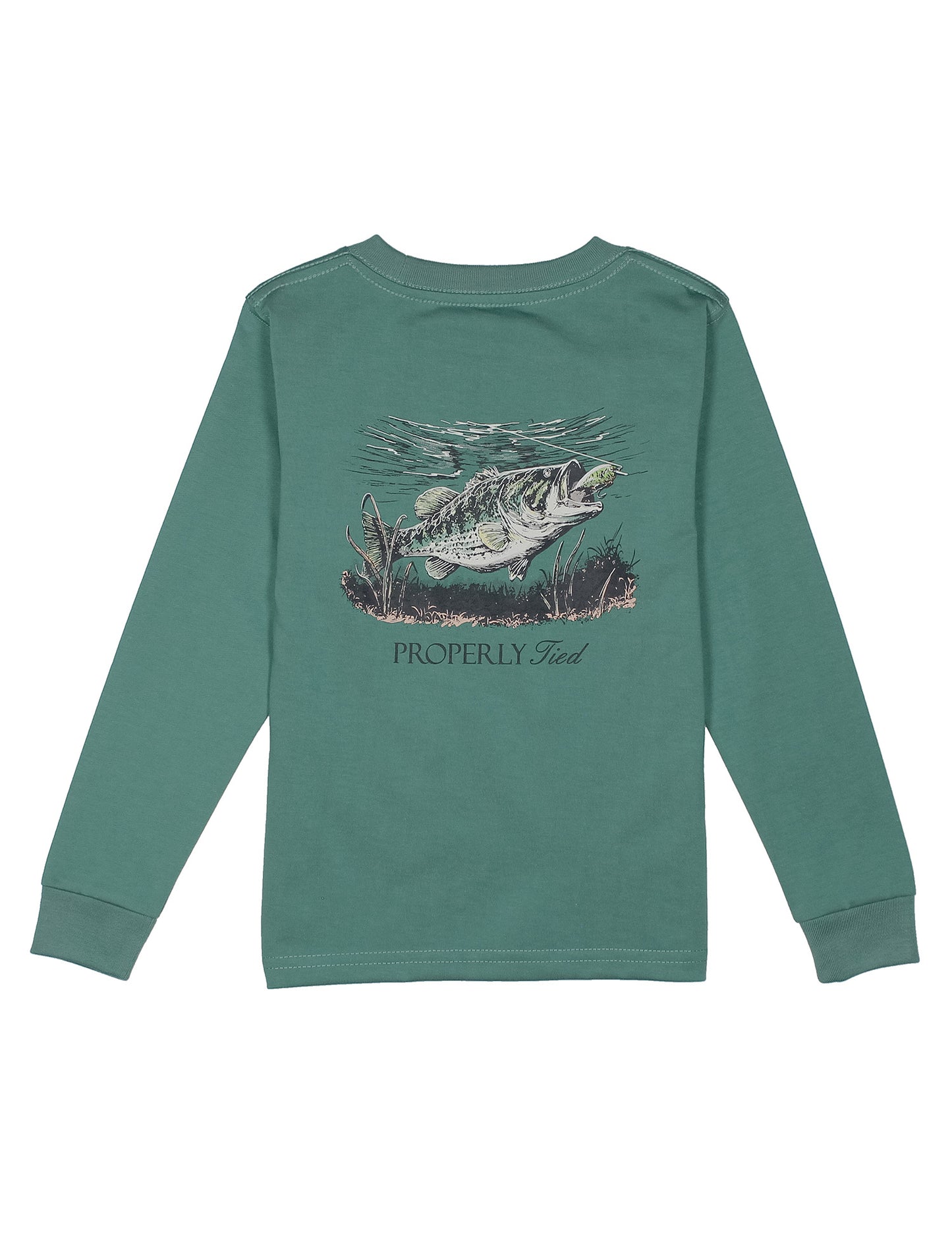 Boys Set The Hook LS Marine Green