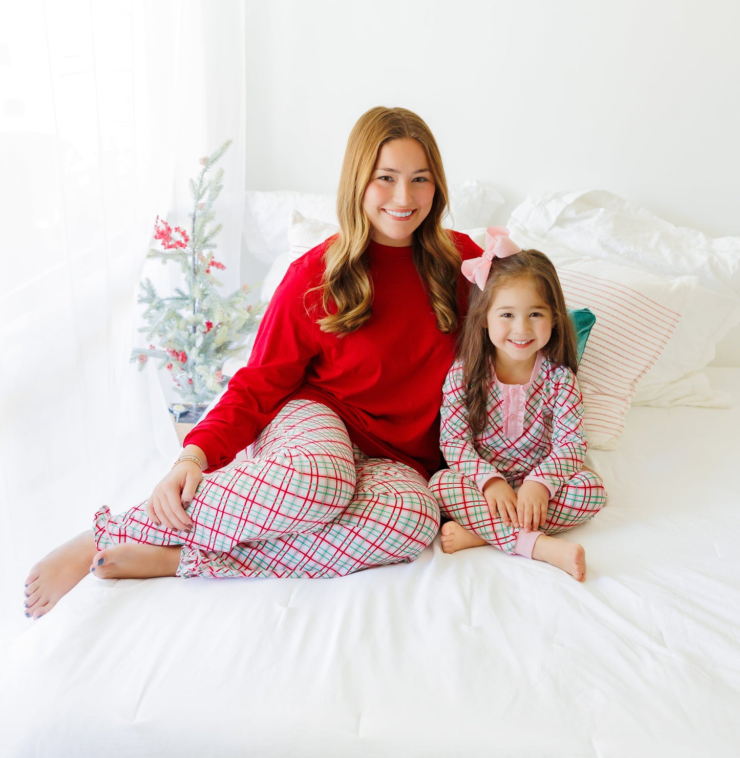 Pink Merry & Bright Christmas Plaid Pant