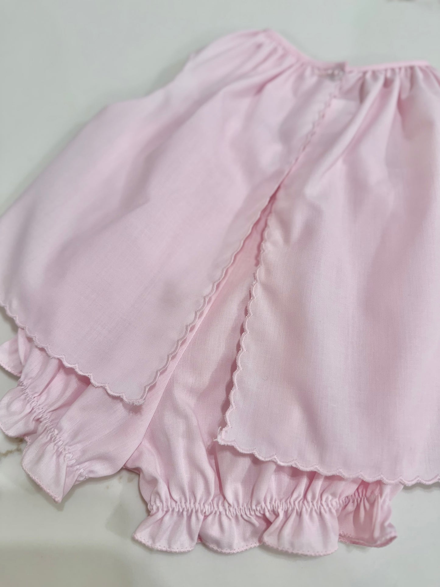 Pink Diaper Set w/ Embroidered Butterflies