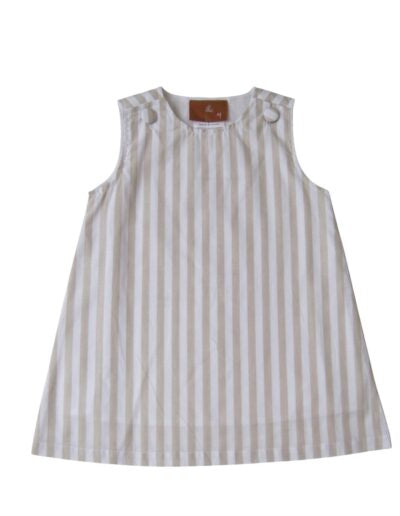 Addison A-line Dress - Khaki Stripe