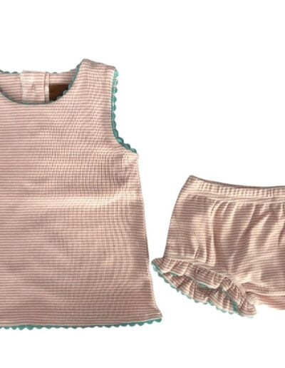 Millie Bloomer Set - Peach Stripe