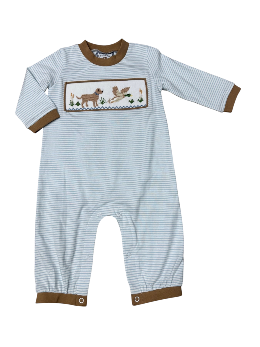 Boys Duck Hunt Smocked Romper