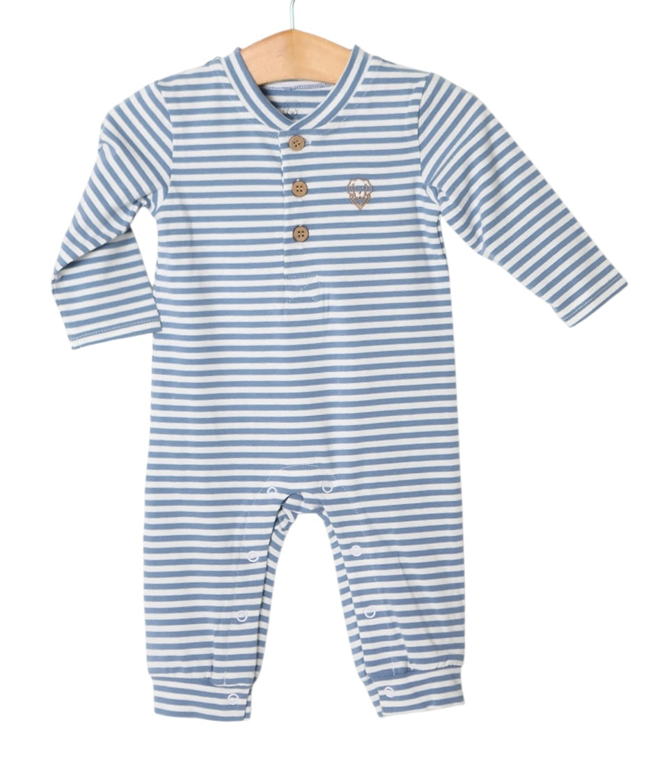 Easton Romper - Blue Stripe
