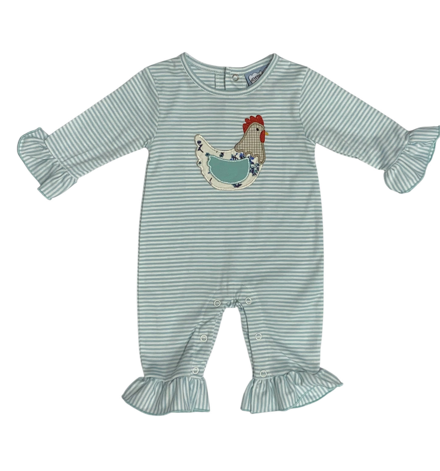 Girls Chicken Applique Romper