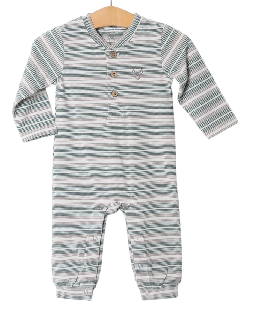Easton Romper - Grey & Green