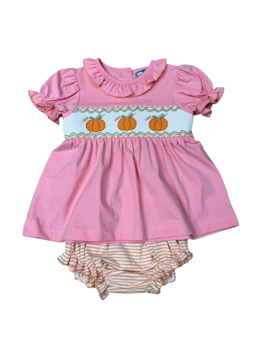 Girls Autumn Harvest Smocked Bloomer Set