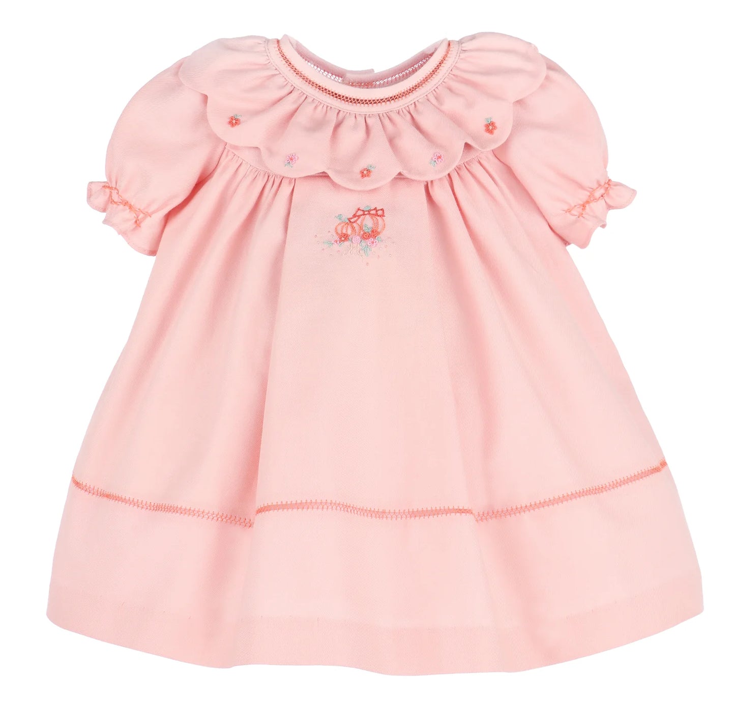 Pumpkin Ruffle Dress - Peach