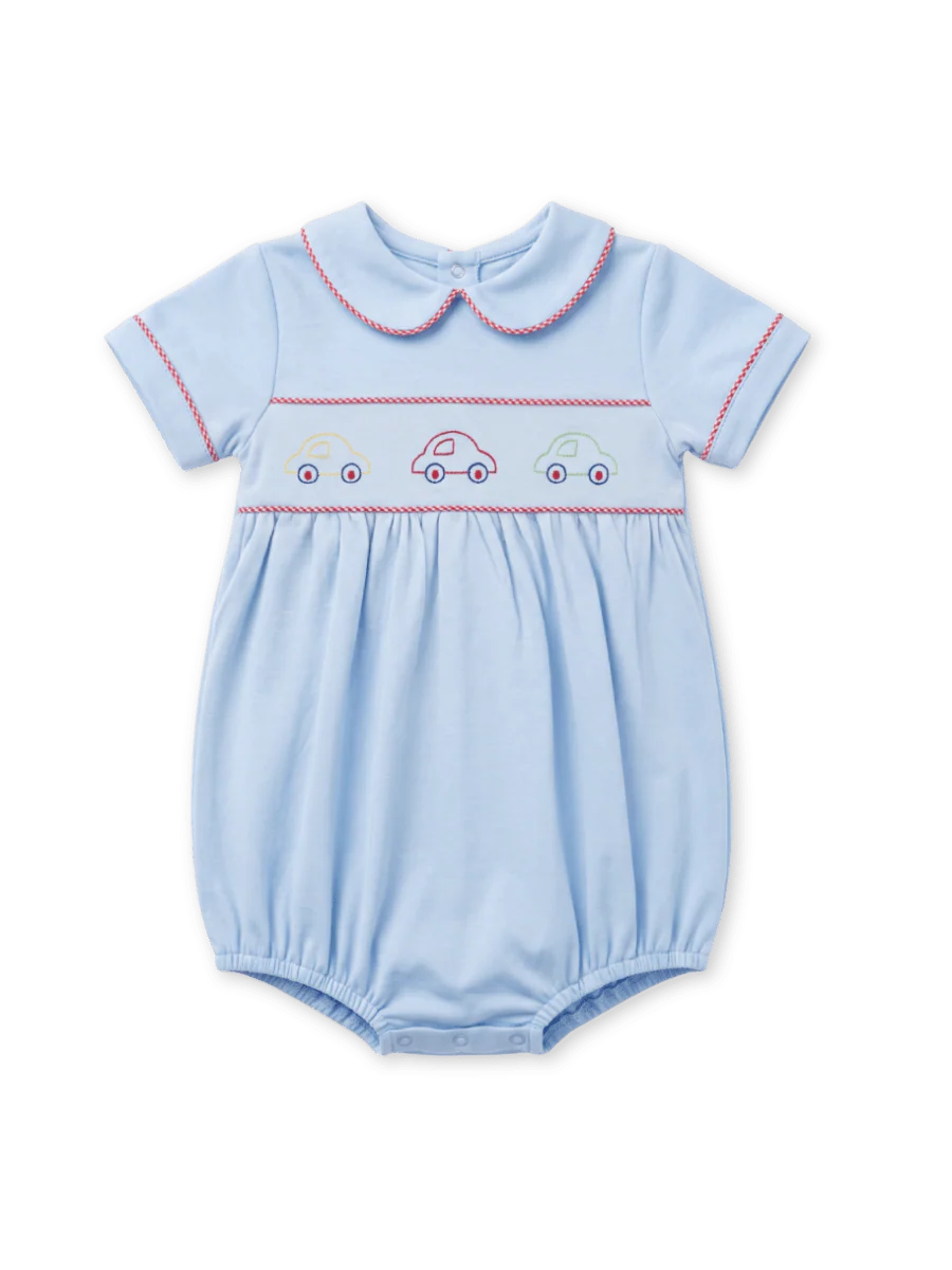 Bluffton Blue Knit with Car Embroidery Bubble