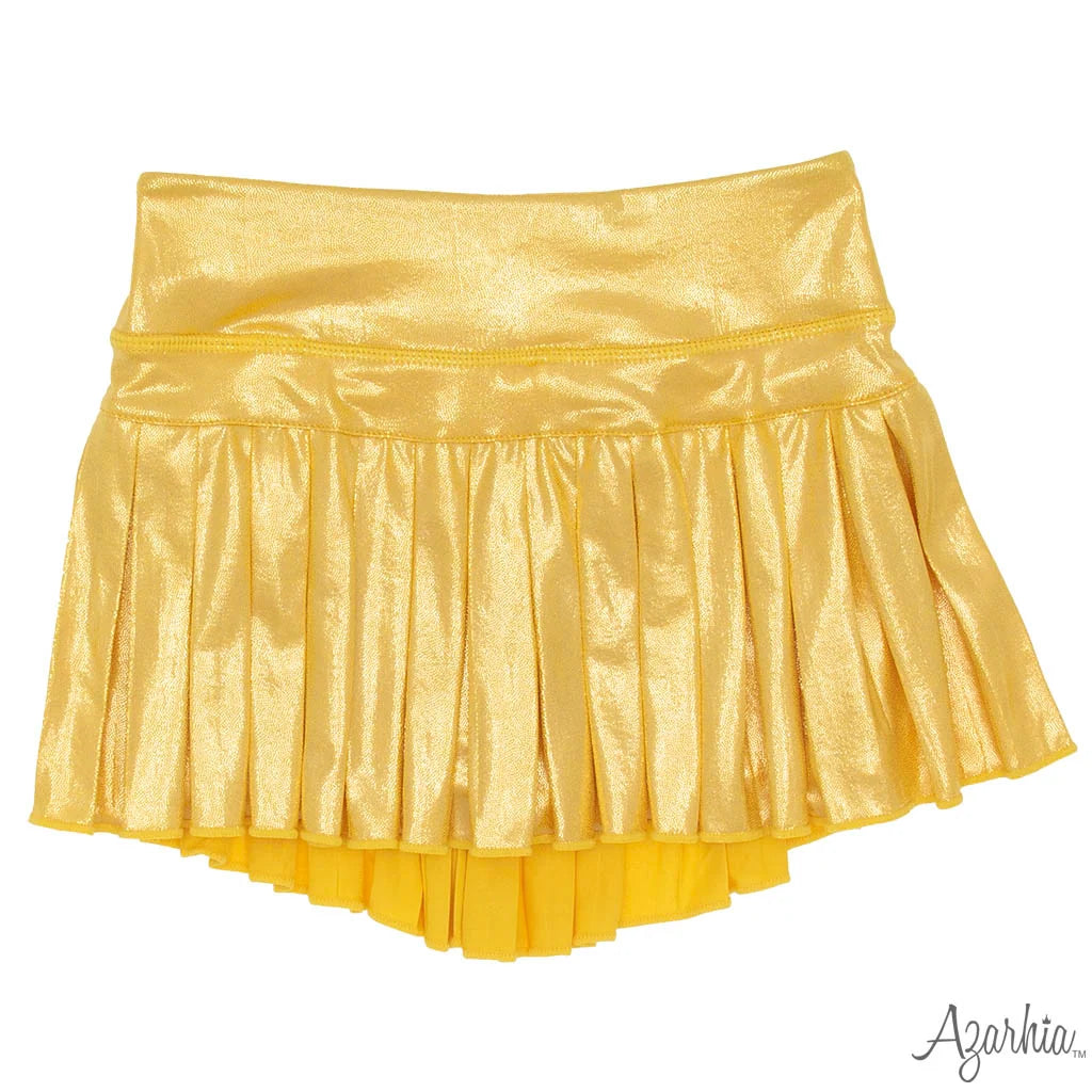 Mini Pleated Skort in Gold Shimmer