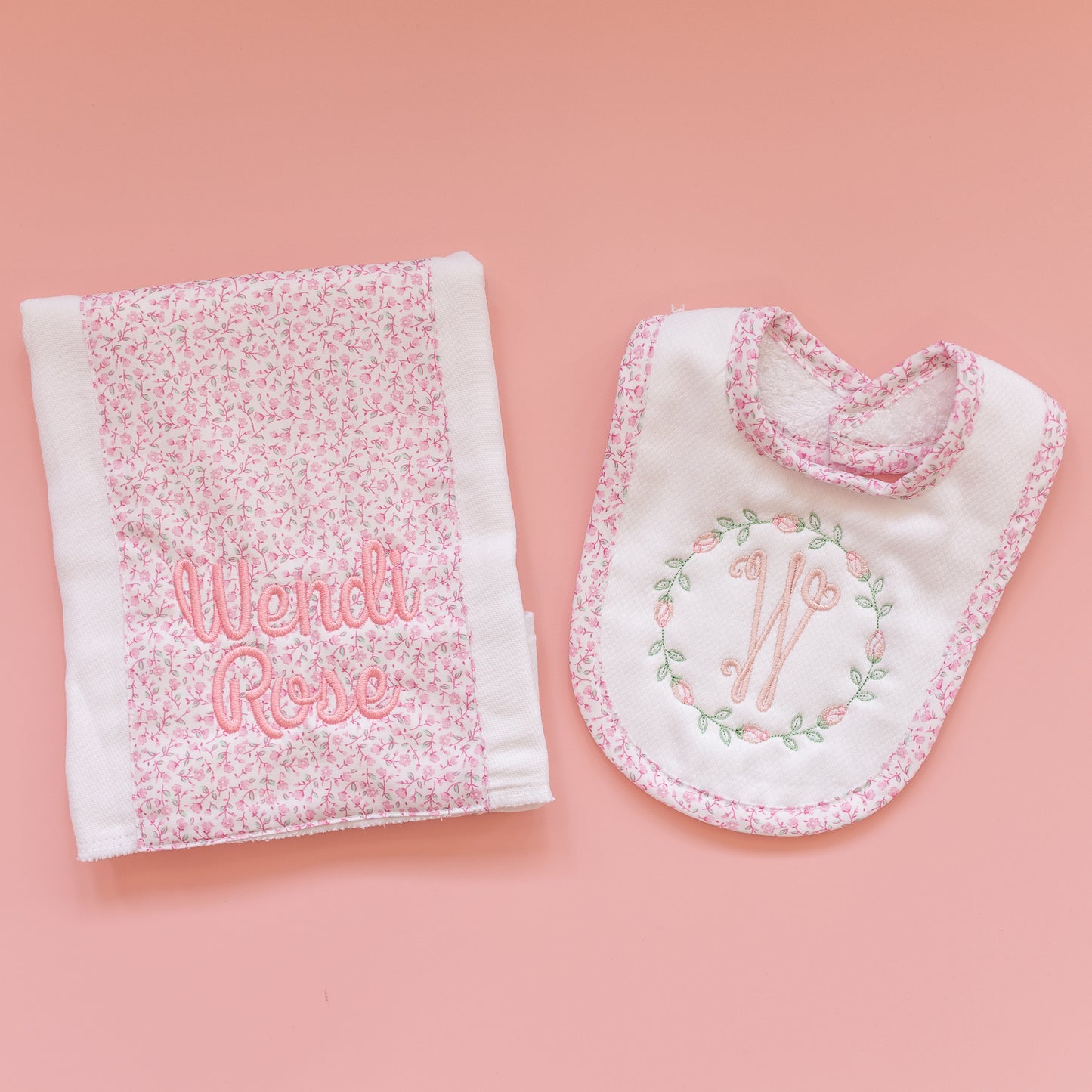 Drooler Bib & Burp Set - Ballet Floral